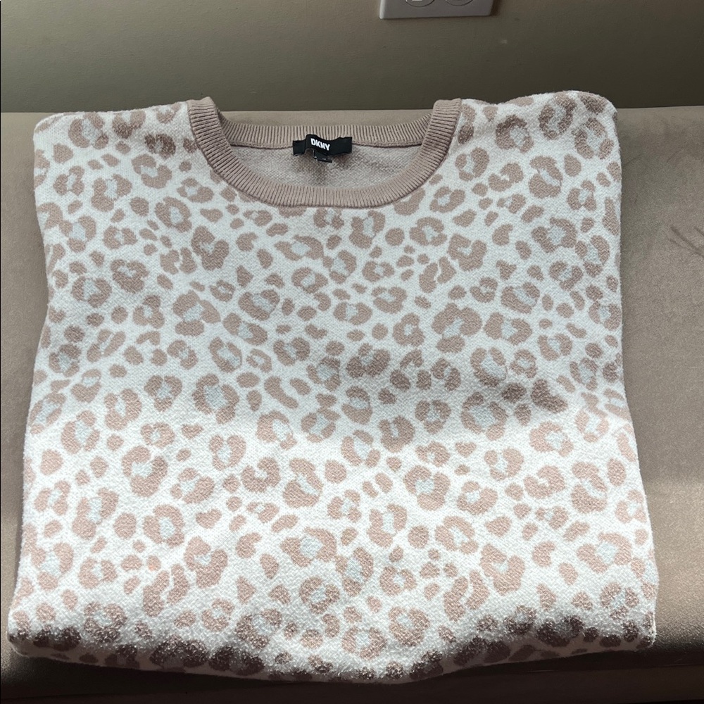 DKNY Leopard Print Sweater XL